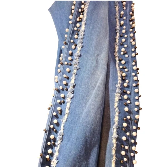 Pearl Embellished Jeans NWT